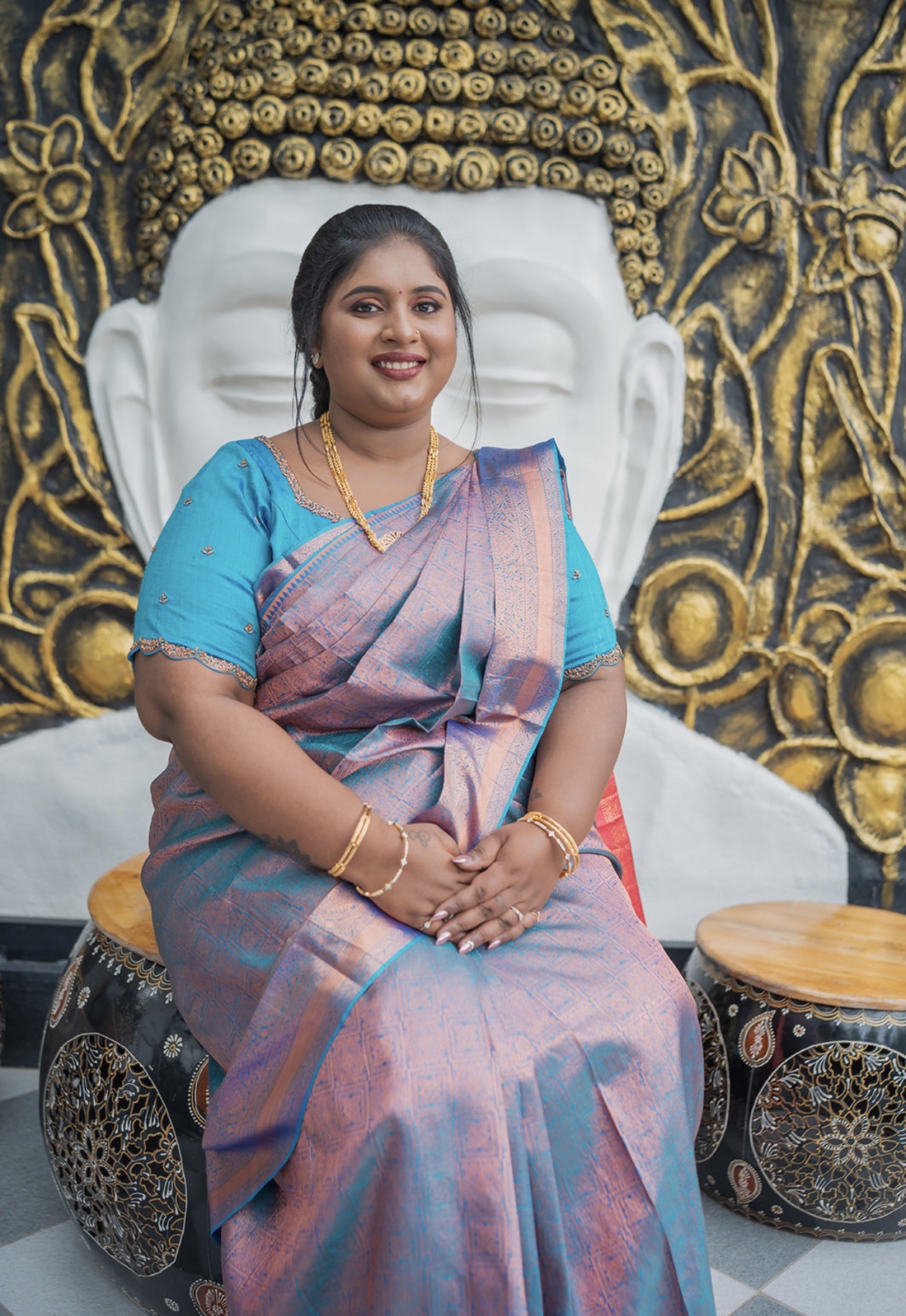 Blue Silk · Seated Portrait